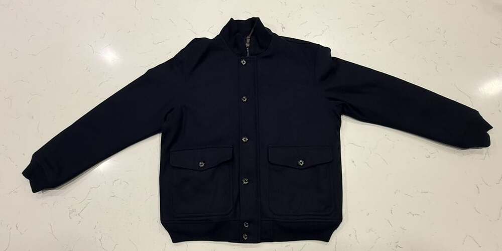 Polo Ralph Lauren Bomber Jacket XL Black Full Zip Wool Blend